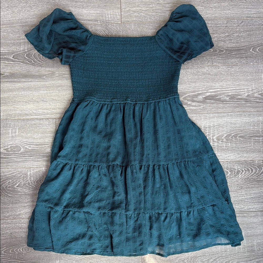 Rewind Blue Puff Sleeve Sundress